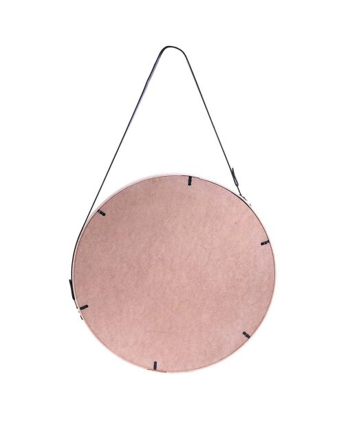Miroir rond avec anse beige - D.50 cm