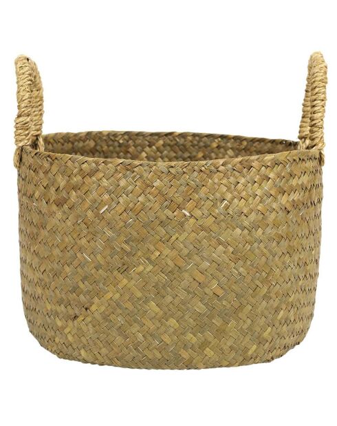 3 Paniers tressés avec anse marron - 19x30.5x30.5 cm