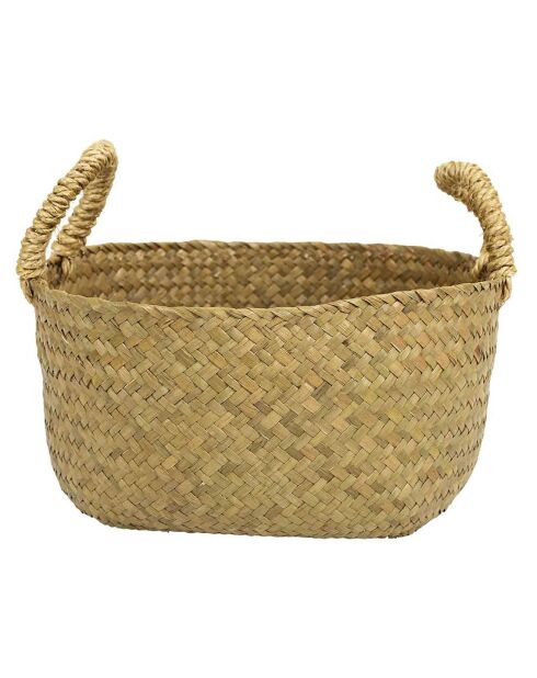 3 Paniers tressés avec anse marron - 19x30.5x30.5 cm