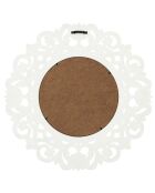 Miroir en bois sculpté Charme blanc - D.60 cm