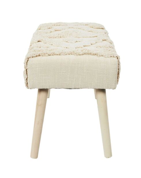 Banc Mirage blanc/marron - 60x40x32 cm