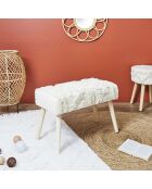 Banc Mirage blanc/marron - 60x40x32 cm