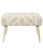 Banc Mirage blanc/marron - 60x40x32 cm