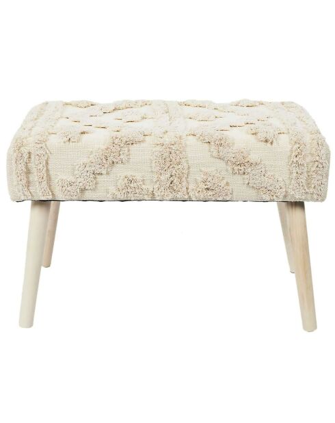 Banc Mirage blanc/marron - 60x40x32 cm
