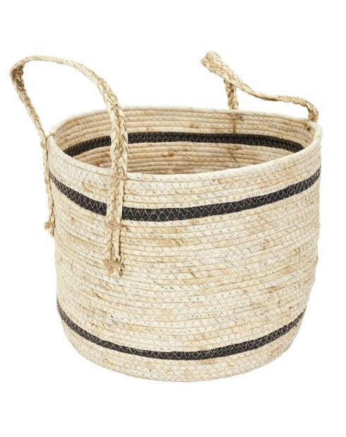 3 Paniers bicolores en fibre de maïs beiges