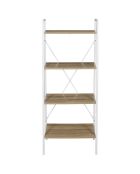 Étagère en bois et métal bois/blanc - 60x148x32.5 cm