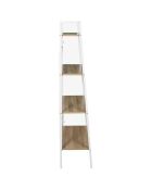 Étagère en bois et métal bois/blanc - 60x148x32.5 cm
