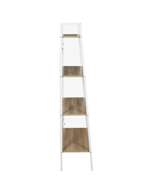 Étagère en bois et métal bois/blanc - 60x148x32.5 cm