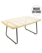 Table basse Surabaya noir/naturel - 95x42x55 cm