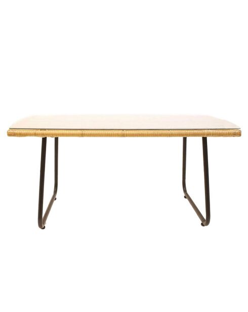 Table basse Surabaya noir/naturel - 95x42x55 cm