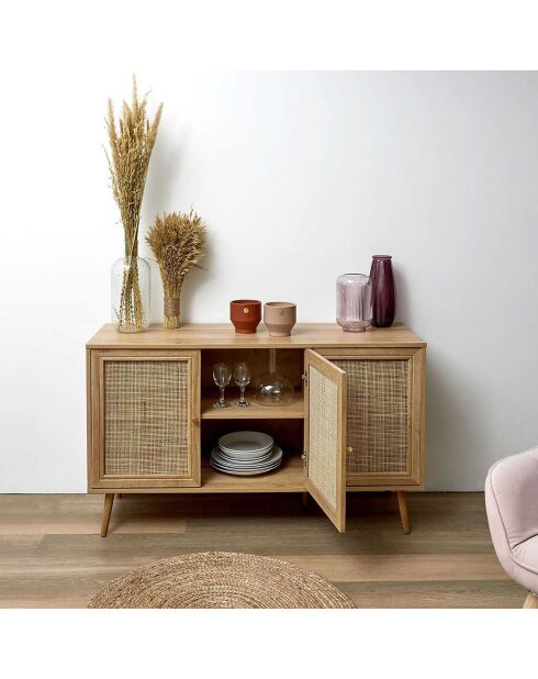 Buffet 3 portes Bali marron - 115x70x39 cm