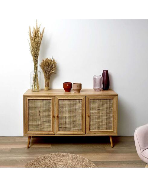 Buffet 3 portes Bali marron - 115x70x39 cm