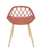 4 Chaises d'extérieur Malaga orange/marron - 80.2x51.2x57 cm