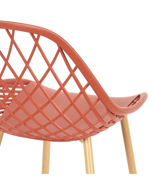 4 Chaises d'extérieur Malaga orange/marron - 80.2x51.2x57 cm