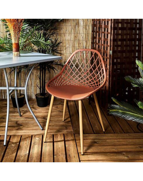 4 Chaises d'extérieur Malaga orange/marron - 80.2x51.2x57 cm
