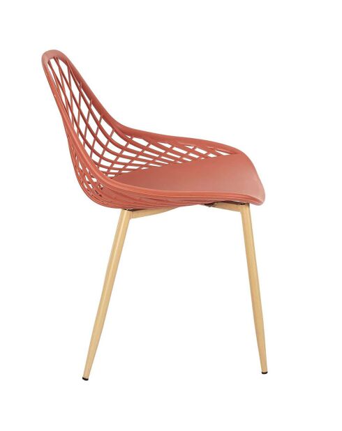 4 Chaises d'extérieur Malaga orange/marron - 80.2x51.2x57 cm