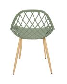 4 Chaises d'extérieur Malaga vert/marron - 80.2x51.2x57 cm