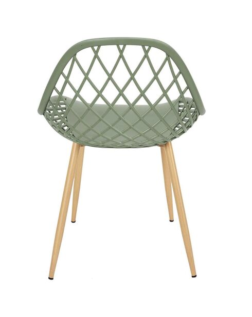 4 Chaises d'extérieur Malaga vert/marron - 80.2x51.2x57 cm