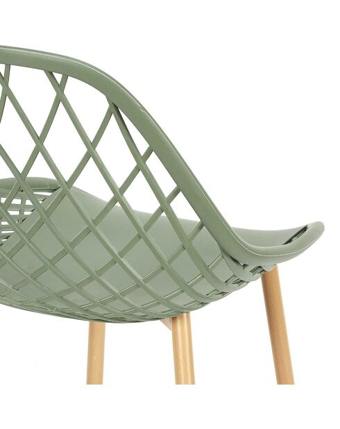 4 Chaises d'extérieur Malaga vert/marron - 80.2x51.2x57 cm