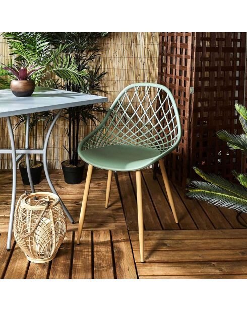 4 Chaises d'extérieur Malaga vert/marron - 80.2x51.2x57 cm
