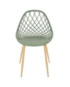 4 Chaises d'extérieur Malaga vert/marron - 80.2x51.2x57 cm