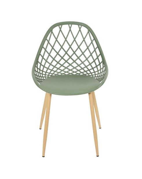 4 Chaises d'extérieur Malaga vert/marron - 80.2x51.2x57 cm