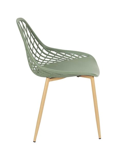 4 Chaises d'extérieur Malaga vert/marron - 80.2x51.2x57 cm