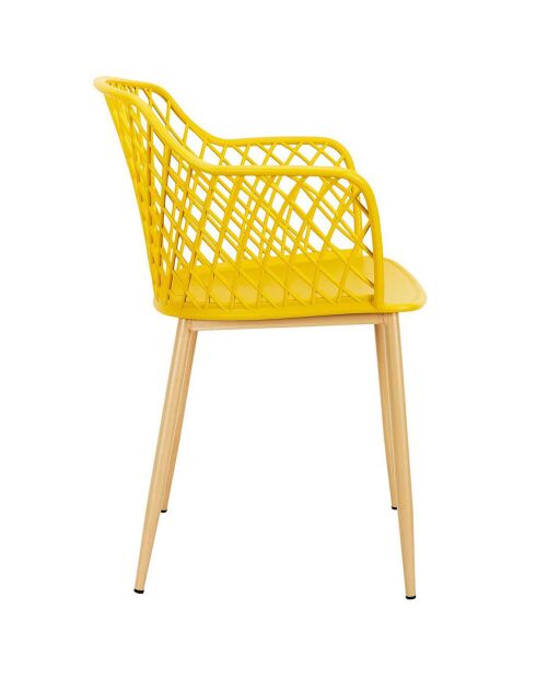 4 Fauteuils d'extérieur Malaga jaunes - 54.1x80x62.2 cm