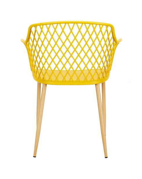 4 Fauteuils d'extérieur Malaga jaunes - 54.1x80x62.2 cm