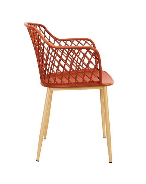 Fauteuil d'extérieur Malaga orange - 54.1x80x62.2 cm