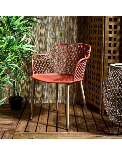 Fauteuil d'extérieur Malaga orange - 54.1x80x62.2 cm