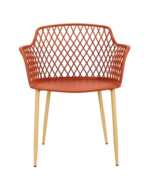 Fauteuil d'extérieur Malaga orange - 54.1x80x62.2 cm