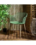 Fauteuil d'extérieur Malaga vert - 54.1x80x62.2 cm