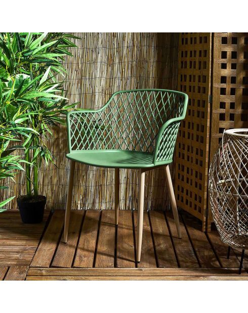 Fauteuil d'extérieur Malaga vert - 54.1x80x62.2 cm