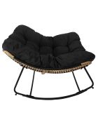 Fauteuil à bascule Tulum marron/noir - 96x73x114 cm