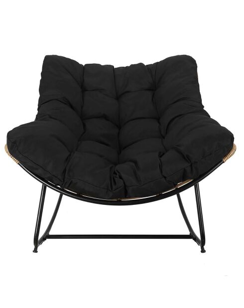 Fauteuil à bascule Tulum marron/noir - 96x73x114 cm