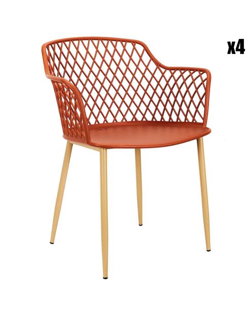 Fauteuil d'extérieur Malaga orange - 54.1x80x62.2 cm