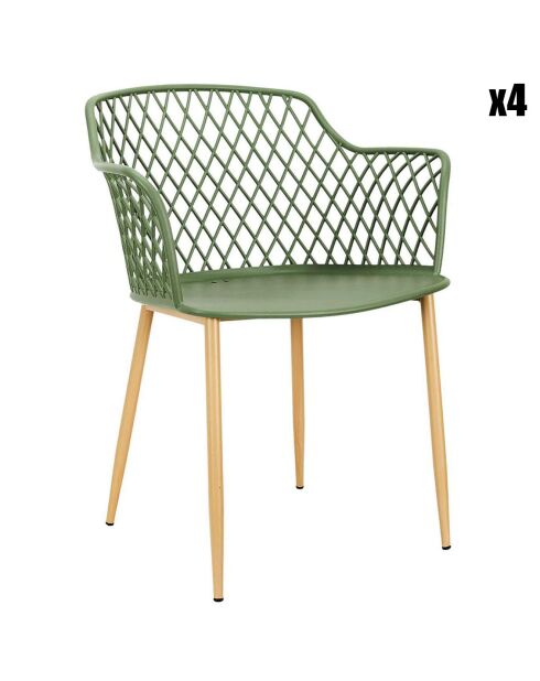 Fauteuil d'extérieur Malaga vert - 54.1x80x62.2 cm