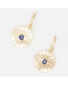 Boucles d'oreilles Raja Lapis en laiton doré