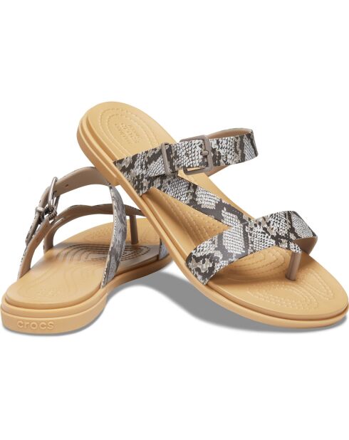 Mules Tulum Toe Post marron