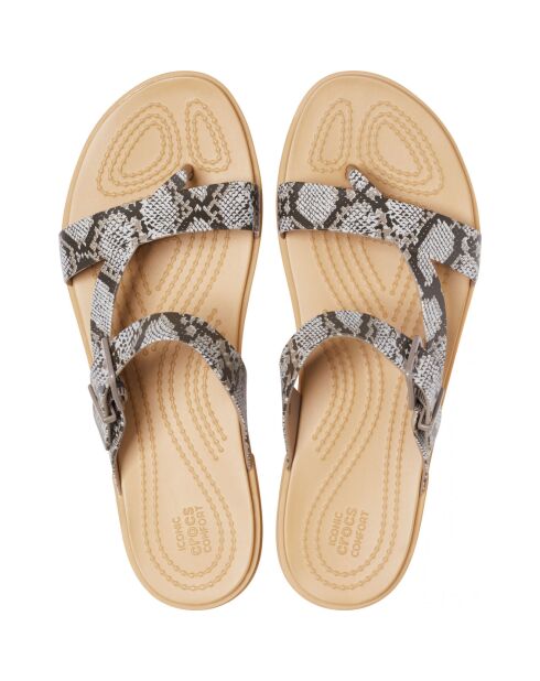 Mules Tulum Toe Post marron