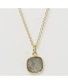 Collier Phybie Labradorite en laiton doré