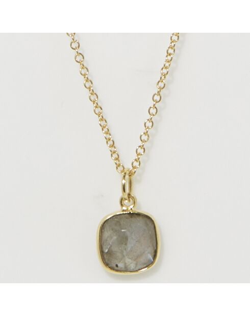 Collier Phybie Labradorite en laiton doré