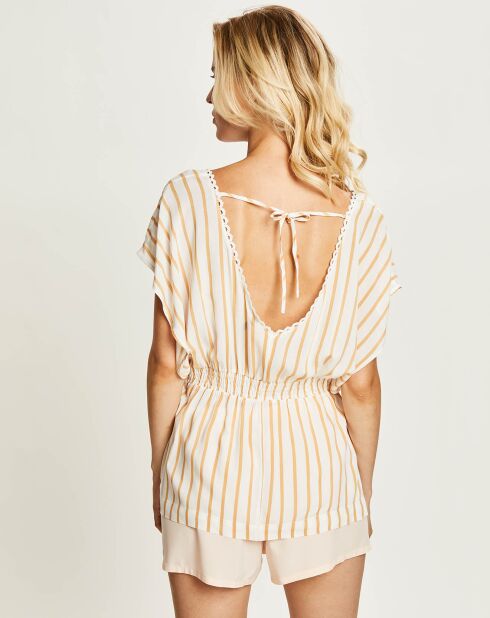 T-Shirt de pyjama Havanna rayé milk/beige