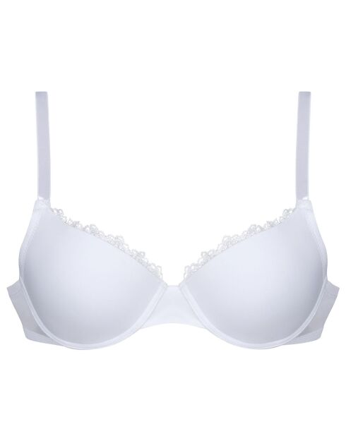 Soutien-gorge moulé rembourré push-up Célia en dentelle blanc