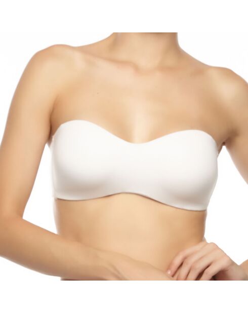 Soutien-gorge bandeau en coton Tiphanie rembourré blanc