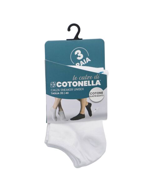 3 Paires Chaussettes sneakers unisexe blanches