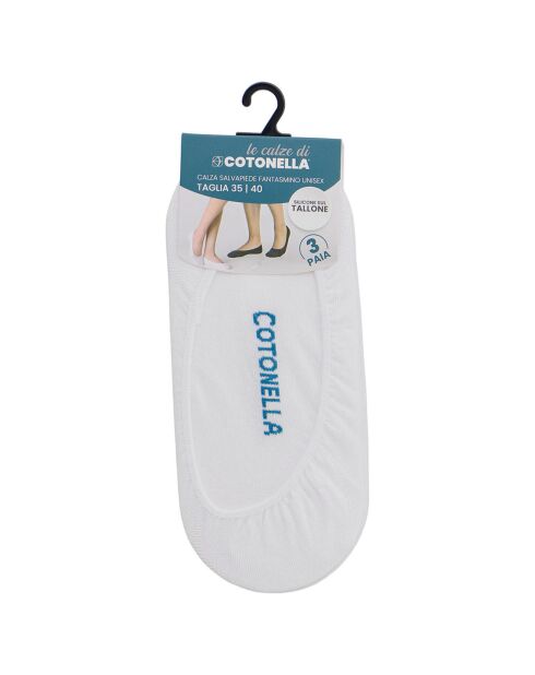 3 Paar weiße Unisex-Socken ohne Auftauchen