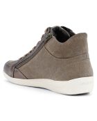 Baskets en Cuir & Velours de Cuir Myria taupe