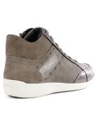 Baskets en Cuir & Velours de Cuir Myria taupe